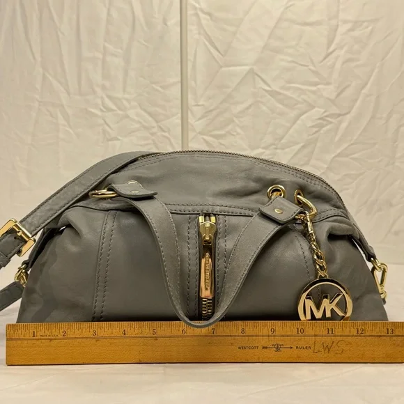 Michael Kors Charcoal Satchel with Gold Accents - Picture 11 of 15